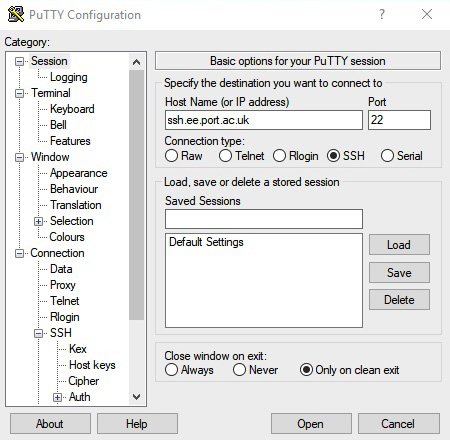 PuTTY Configuration 2