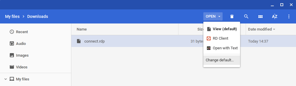Change default options
