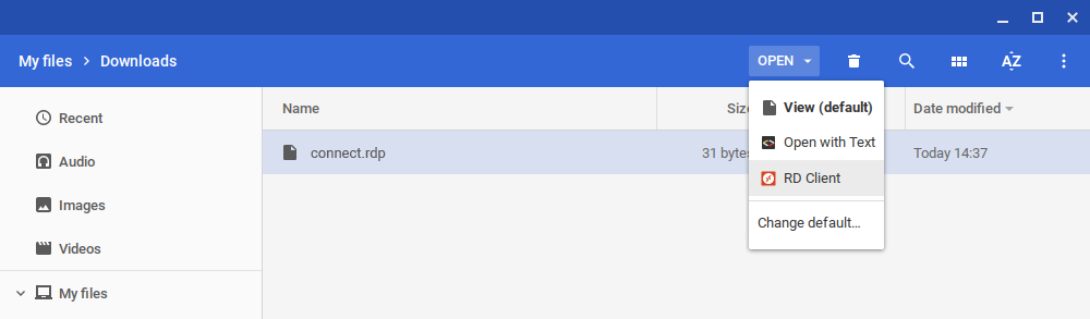 Open the RDP file