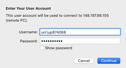 Login to the computer