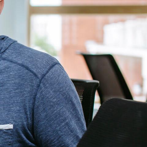 Males students studying notes