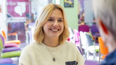 A student having a 1-1 appointment with a careers adviser.